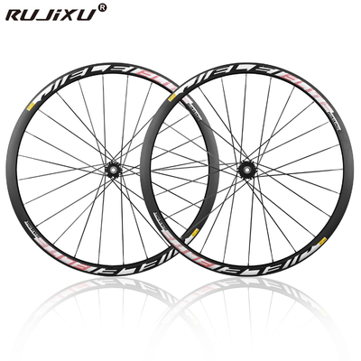Disc Brake Road Bike Wheelset 30mm Height Clincher Aluminum Alloy and Carbon Fiber Hub for JIELEI 700C Bicycle Durable