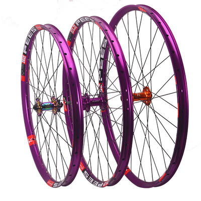 Tubeless Type Aluminum 27.5" MTB Wheelset 20mm Depth With 6 Bolt Disc Brake