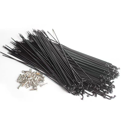 2mm Diameter Bicycle Spare Parts Stainless Steel Bicycle Spokes With Black J-Bend Spoke And Pillar 1423