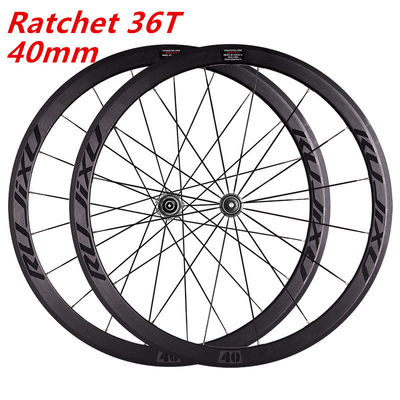 36T Ratchet 700c Tubeless Disc Wheelset 30/40/50mm Depth Clincher Rim Spokes Pillar 1423