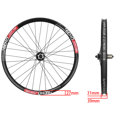 32H 27.5" Carbon Mtb Wheelset Six Hole Disc Brake Inside 31mm Outside 39mm