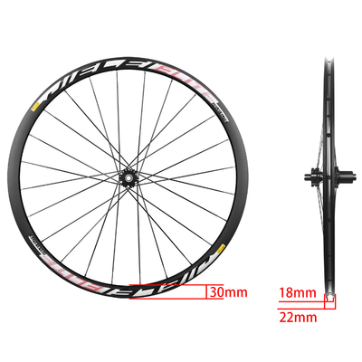 Disc Brake Road Bike Wheelset 30mm Height Clincher Aluminum Alloy and Carbon Fiber Hub for JIELEI 700C Bicycle Durable