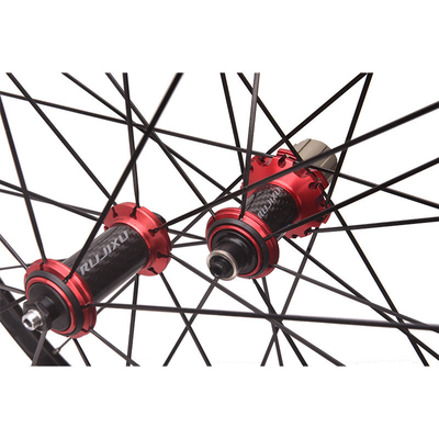 RUJIXU 700C Road Bike Clincher Carbon Fiber Wheel Set 38/50mm V Brake Braking System for Bicycles