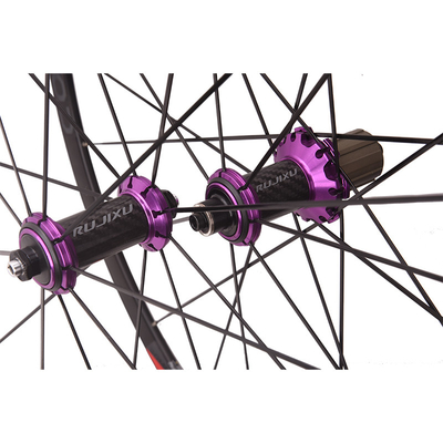 Ceramic Bearing Hub Carbon Road Wheelset 25mm Width With Straight Flat Spokes