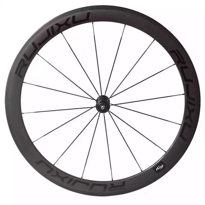 RUJIXU 700C Road Bike Carbon Wheels 50mm Depth 16 / 21H With V Brake System