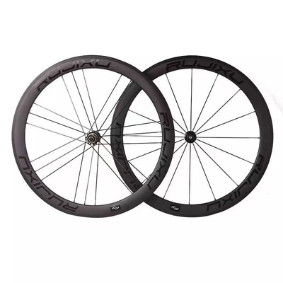 RUJIXU 700C Road Bike Carbon Wheels 50mm Depth 16 / 21H With V Brake System