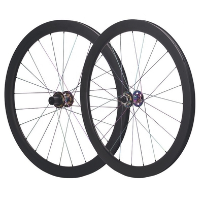 Carbon Fiber Hub 700C Road Wheelset 46mm Depth Disc Brake 32 Holes Spokes
