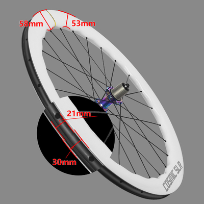 5853mm 700C Carbon Fiber Road Bike Wheels 6 Claws 3 Teeth Spoke Hole 24 - 24H