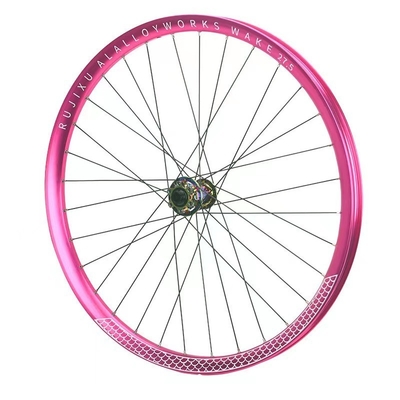 Pink Finishing 26" Mountain Bike Wheelset AM DH 32H Spoke Hole Dirt Bike Wheelset Aluminium Alloy