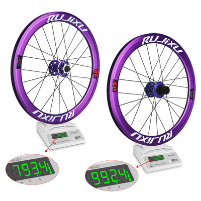 Double Walled 20 Inch Bike Wheelset Aluminum Alloy Rims 40mm Depth 451 Hub Disc Brake Wheelset