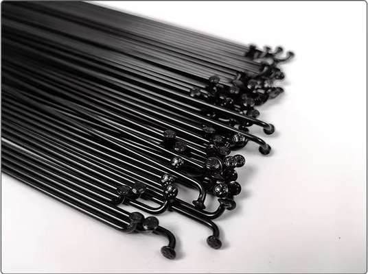 2mm Diameter Bicycle Spare Parts Stainless Steel Bicycle Spokes With Black J-Bend Spoke And Pillar 1423