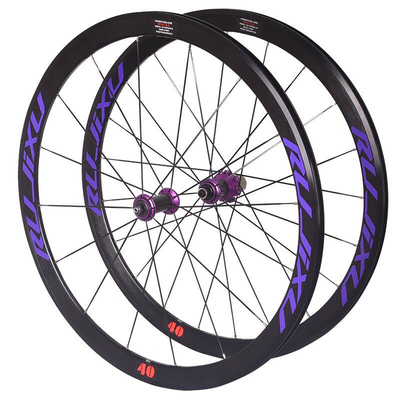 Ultra Light 700c Road Bike Wheelset With 40mm Carbon Fiber Hub And Spoke Hole 18-21H Rim
