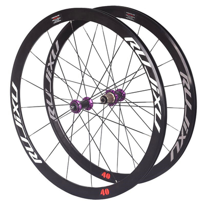 Ultra Light 700c Road Bike Wheelset With 40mm Carbon Fiber Hub And Spoke Hole 18-21H Rim