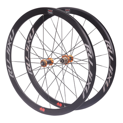 Ultra Light 700c Road Bike Wheelset With 40mm Carbon Fiber Hub And Spoke Hole 18-21H Rim