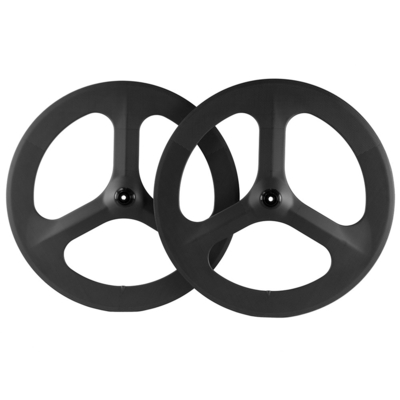 700C V Brake Wheelset 3 Spoke Carbon Bicycle Wheelset 70mm Depth 23mm Width