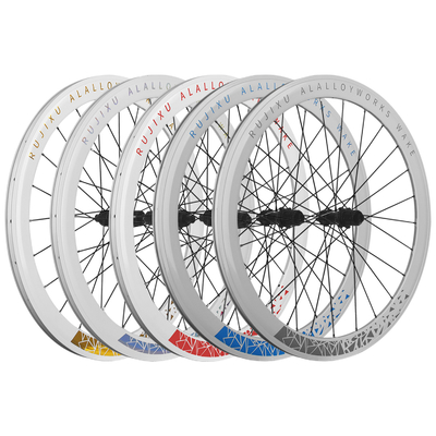 36T Ratchet 700c 50mm Wheelset White Ring Straight Pull 700c Disk Brake Wheelset