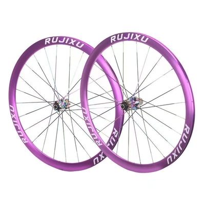 Purple Disc Brake Wheelset Six Bolt Aluminum Alloy Bicycle 700c Bike Wheelset