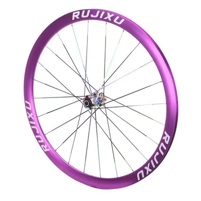 Purple Disc Brake Wheelset Six Bolt Aluminum Alloy Bicycle 700c Bike Wheelset