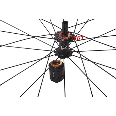 Ultra Light 700C Disc Brake Wheelset 36T 50mm Depth 20 / 24H Spoke Hole Road Bike Wheel Set