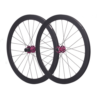 700C RUJIXU Carbon Fiber 46MM Rim Five Perrin Disc Brake 24H Super Loud HUB Road Disc Brake Wheel Set for End Road Bikes