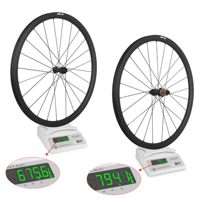 JIELEI High Quality 32mm Carbon Bicycle Wheelset 700c 24 Holes Four Claw Clincher Disc Brake Tubeless Wheel