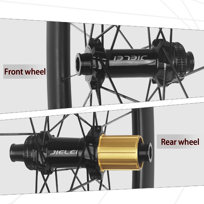 JIELEI High Quality 700c Carbon Fibre Bicycle Wheelset 46mm 24 Holes Four Claw Clincher Disc Brake Tubeless Road Bike Wheels