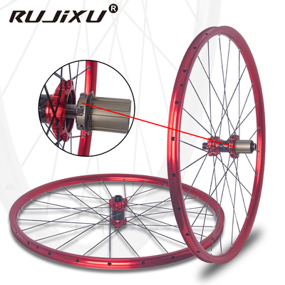 RUJIXU 27.5/29 Inch BMX Mountain Bike Wheelset with 24 Hole Aluminium Alloy Rim Disc Brake Wheelset