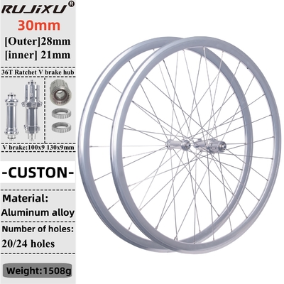  High-quality 700C Road Bicycle Wheelset Aluminum Alloy with 30mm V/C Brake Custom Logo Support Bike Wheelset