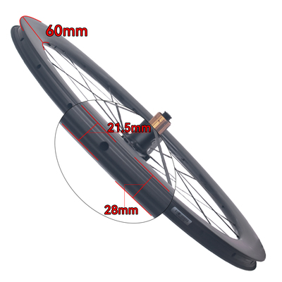 Ultra-Light 700C Carbon Fiber Road Bicycle Wheel Set 28mm Wide 60mm 5.2mm Carbon Fiber Spokes 20 Holes Disc Brake Wheelset