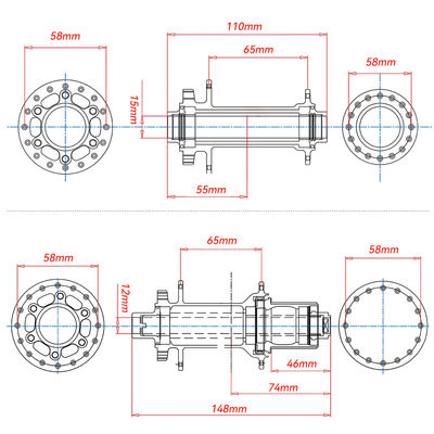 JIELEI Lightweight 32-Hole Road Bike Hub Six Claw Aluminum Alloy Quick Release Supports 110x15 148x12mm Road Bike Front Rear HG