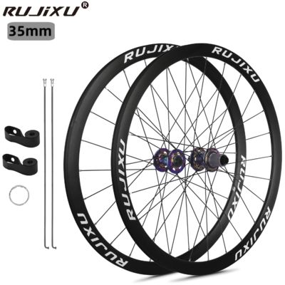 RUJIXU High Quality 700C 35mm Road Bike Wheelset Disc Brake Circular Spokes Clincher Aluminum Alloy Bicycle Wheel