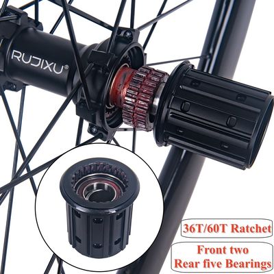 RUJIXU 700c Carbon Bicycle Wheelset 6560mm 30mm Width 24 Holes Clincher Wheels Disc Brake Road Cycling with Disc Brake System