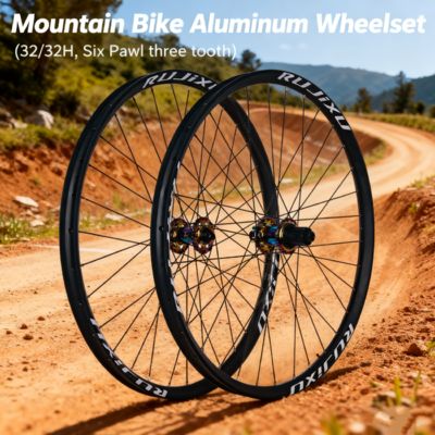 RUJIXU 26/27.5/29inch Aluminum Alloy MTB Bicycle Wheel Set J-bend 2.0mm Steel Spokes Spoke Mountain Bike Wheelset with 32 Holes