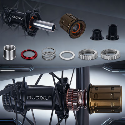 RUJIXU 700C Butterfly Pattern Carbon Fiber 38mm Clincher Wheels 5.2mm Spokes Road Bike Disc 36/54T Ratchet 120 Ring Hub Matte