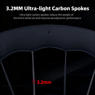 700C 4550mm Carbon Fiber Wheelset with 3.2mm Spokes and Shimano 7-12 Speed Compatibility