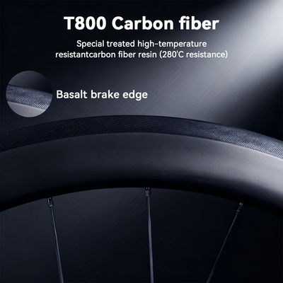 High-Profile 50mm Depth Carbon Fiber V Brake Wheelset with Customizable Decal for Road Bikes
