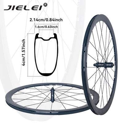 JIELEI 700C Road Bike Wheelset with 40/50mm Height Aluminum Alloy Rim Clincher Tubeless Tire and EN14781 Certified V Brake Wheelset