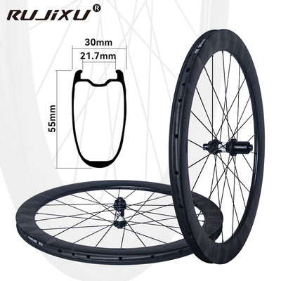 55mm Depth Carbon Fiber Road Bike Wheelset with 36T Ratchet Hub and Custom Logo MOQ 2 Pairs
