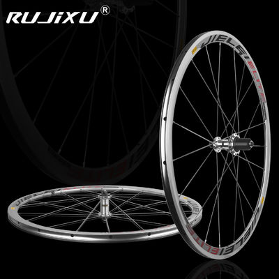 Harga yang bagus JIELEI 700C Road Bike Wheelset 30mm Aluminium Alloy dengan V-Brake Hub Clincher Perak Rim Disk Brake System Rim kedalaman 30.0mm on line
