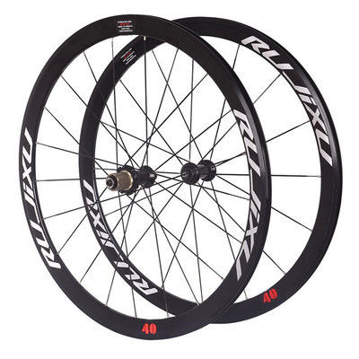 İyi fiyat Ultra Hafif 700c Yol Bisikleti Tekerlek Seti, 40mm Karbon Fiber Göbek ve 18-21H Jant Teli çevrimiçi
