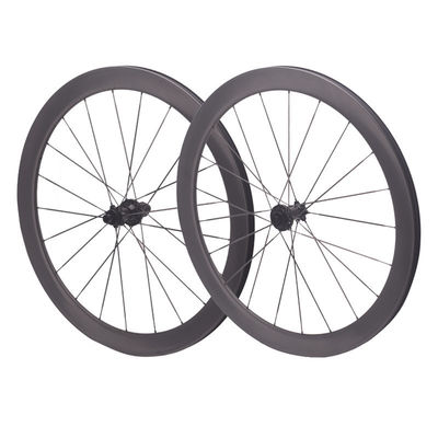 Bon prix Améliorez votre trajet avec un ensemble de roues de vélo routier 700C 50mm Jantes en fibre de carbone et 21H Spokes Disque Centre de frein inclus en ligne