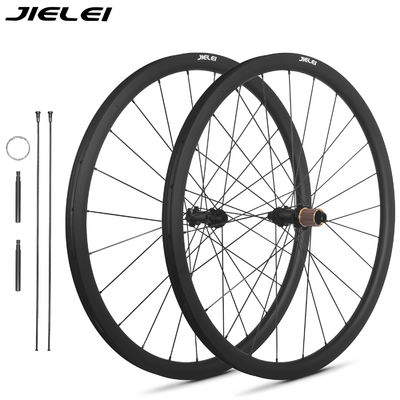 Giá tốt. Jilei chất lượng cao 32mm Carbon xe đạp Wheelset 700c 24 lỗ Bốn móng Clincher đĩa phanh bánh xe không ống trực tuyến