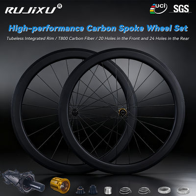 Good price High-Profile 50mm Depth Carbon Fiber V Brake Wheelset with Customizable Decal for Road Bikes online