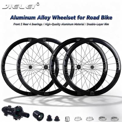 İyi fiyat JIELEI 700C Yol Bisikleti Tekerleği 40/50mm Yükseklik Alüminyum Alaşım Kenar Clincher Tüpsüz Lastik ve EN14781 Sertifikalı V Fren Tekerleği çevrimiçi