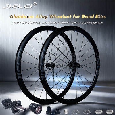 Bon prix Paire de roues de vélo de route 700C avec jante en alliage d'aluminium de 38 mm de hauteur et 24 trous de rayons, compatible HG 8-12 vitesses en ligne