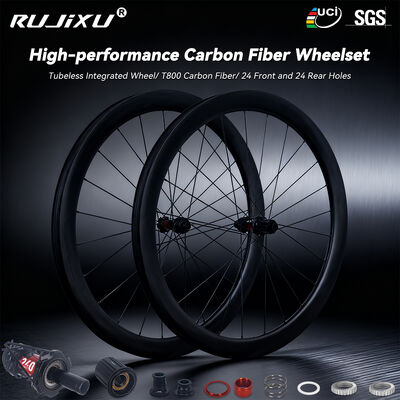 Ein guter Preis. 700C 45mm Rahmenhöhe Kohlenstofffaser Scheibenbremssatz mit 36T Ratschethieb und 30mm Innenbreite Rohrlos/Clincher Online