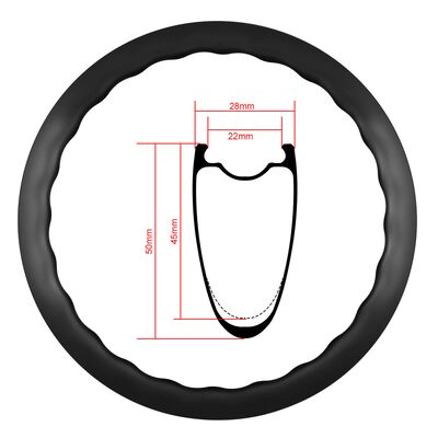 Buen precio Conjunto de ruedas de bicicleta de carretera 700c con llantas de fibra de carbono T700/T800 de 50/45 mm de altura y cubo de freno de disco de 24 agujeros en línea