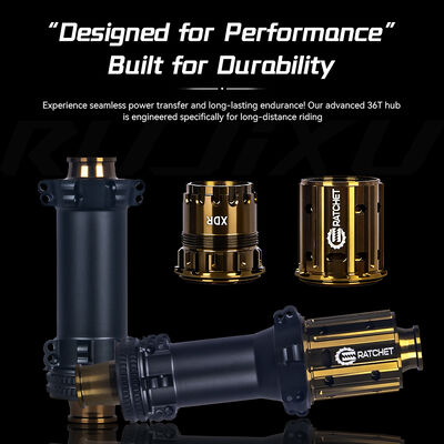 RUJIXU 36T Ratchet Lightweight Aluminum Alloy Straight-Pull 24-Hole Road Bike Hub for Front and Rear Wheels