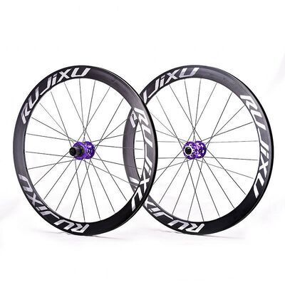 Bon prix 700C RUJIXU 50mm alliage d'aluminium 5 roulement fûts d'arbre enlevant rapidement roue de vélo routier pour frein à disque en ligne