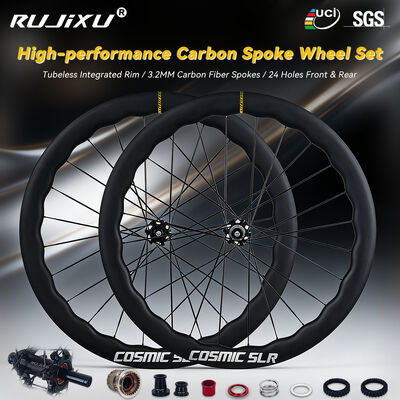 Harga yang bagus Roda Set Jari-Jari Karbon 5045mm Ultra Ringan untuk Sepeda Balap dengan Sistem Rem Cakram Tubeless Ready on line